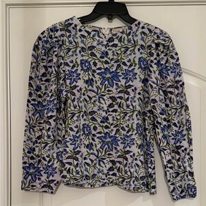 Mille Blue, Purple and Green Cotton Blouse XS
